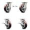 Service Caster 6 Inch Kingpinless Poly on Polyolefin Wheel Caster Swivel Locks 2 Brakes, 2PK SCC-KP30S620-PPUR-BSL-2-SLB-2 - alternate 1